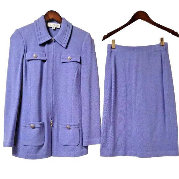 Beautiful ST JOHN COLLECTION 2pc Lavender Skirt Suit size 2-4 - Picture 1 of 4